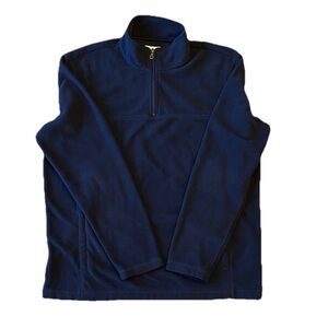 croft & barrow Navy Quarter-Zip Fleece Pullover with pockets. Size large.